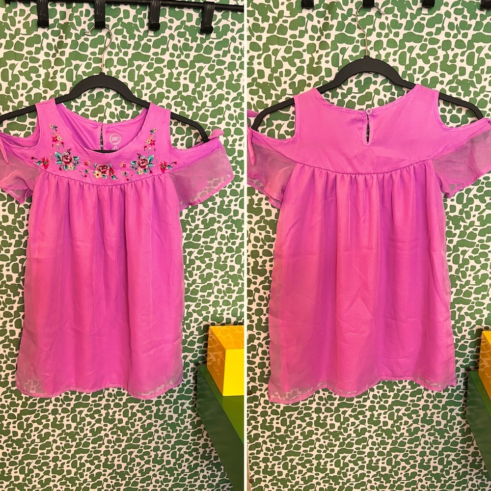 NWOT Wonder Nation Size: L Girls Pink Sundress w/floral detail around collar 💗
